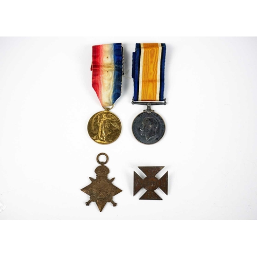 212 - WWI medals 1914/15 trio, Death Plaque and scroll, RNR Cornwall interest A 1914/15 Star, War medal an... 