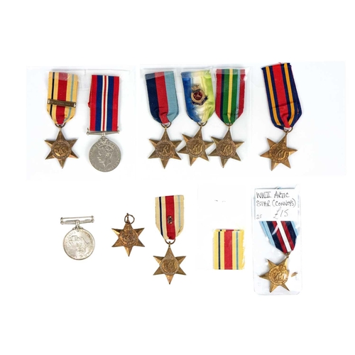 215 - GB and South Africa second World War Medals (x10) Lot consists of eight Stars, one War Medal, Africa... 