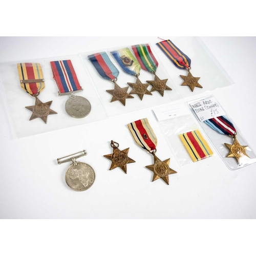 215 - GB and South Africa second World War Medals (x10) Lot consists of eight Stars, one War Medal, Africa... 