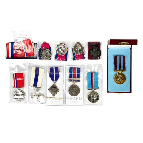 216 - Copy and silver Award Production military medals etc (x10) Comprising copies as follows: 1: Waterloo... 