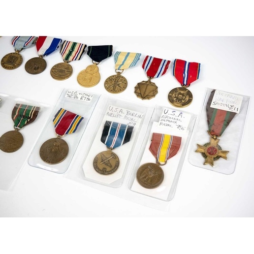 217 - USA Military Medals (x15) A collection of 15 virtually all different USA medals from World War 2 onw... 