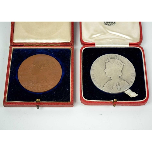 222 - Royal Mint Official large size Royalty Medallions (x2) Comprising: 1: 1897 Bronze Queen Victoria Dia... 