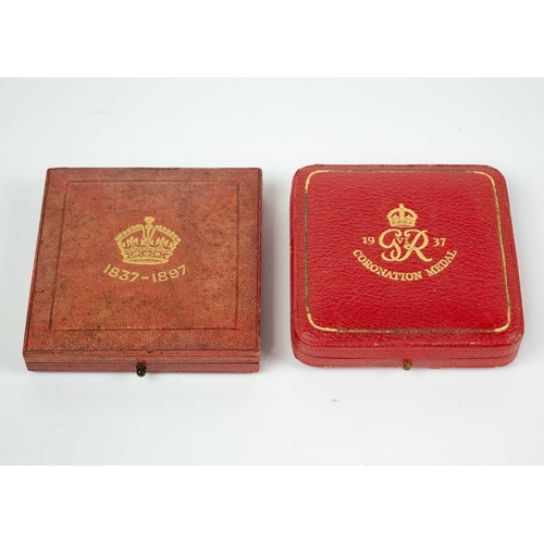 222 - Royal Mint Official large size Royalty Medallions (x2) Comprising: 1: 1897 Bronze Queen Victoria Dia... 