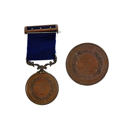 225 - Royal Humane Society large size bronze Medallion and bronze Medal Comprising: 1: A bronze 1839 medal... 