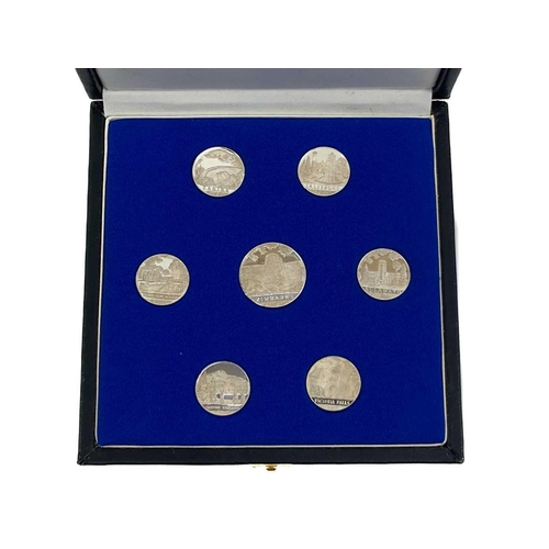 230 - Rhodesia boxed historical silver, silver coloured and bronze medallions. Comprising: 1: An attractiv... 