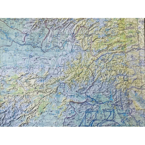 240 - Large Afghanistan Escape Map A MOD 2001 Afghanistan double sided escape map printed on silk/fabric m... 