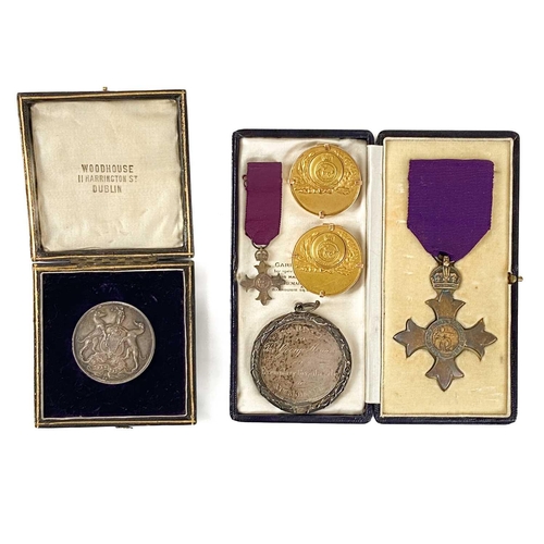 241 - OBE, Breast Badge, Miniature and other Medallions A boxed OBE awarded to Mr T G Menary together with... 