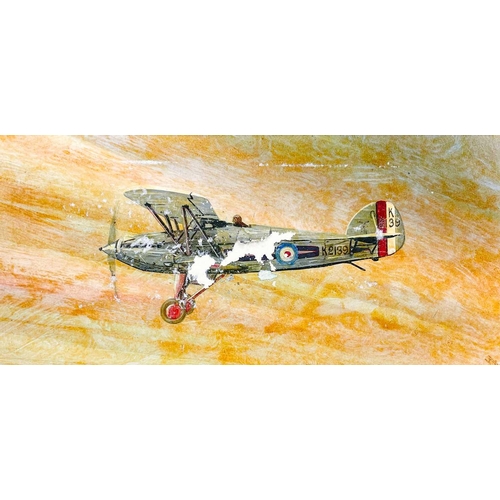 242 - Military Coldstream Guards and Hawker Aeroplanes artwork (x2) - total 3 items Comprising: 1: Signed ... 