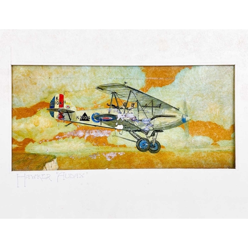 242 - Military Coldstream Guards and Hawker Aeroplanes artwork (x2) - total 3 items Comprising: 1: Signed ... 