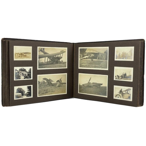 248 - RFC / RAF related 1st World War to 1920's photograph album (x120 photographs) Comprising many intere... 