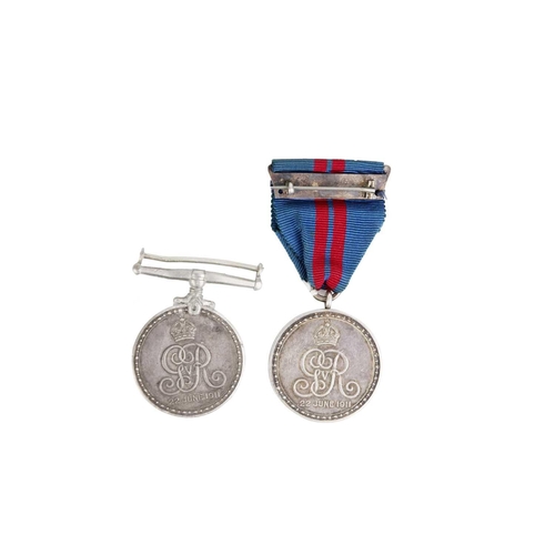 251 - 1911 silver official Coronation Medals (x2) Comprising one Coronation Medal complete with ribbon plu... 