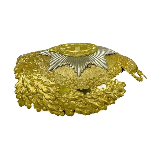 253 - Household Cavalry Helmet Plate A Queen Elizabeth crown helmet plate complete with fixings in very go... 