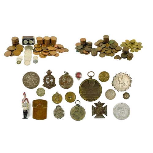 256 - Medallion, Coins and miscellaneous Comprising: 1: A gilt bronze medallion (diameter 5.1cm) commemora... 