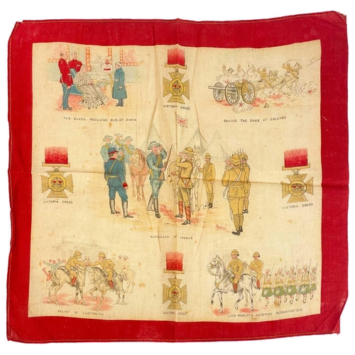 257 - Boer War printed handkerchief and coin sets A printed Boer war coloured handkerchief 36cm x 34cm sho... 