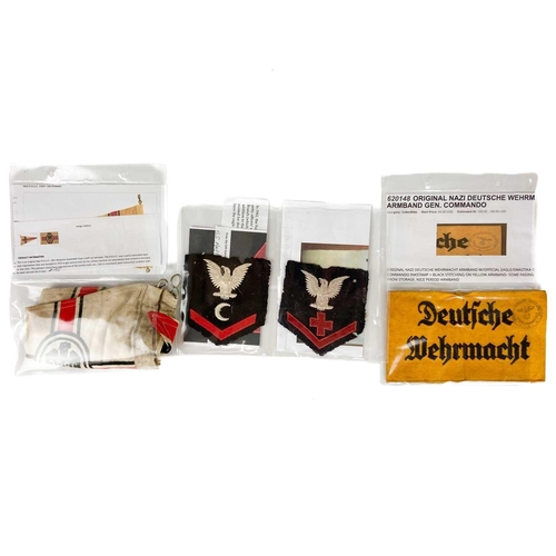 262 - Germany - Second World War Military Badges and Pennant Comprising: 1: Two naval 