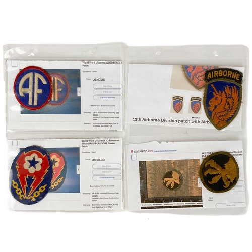 263 - USA - Second World War Military Patches (x18) A collection of second world war USA patches apparentl... 