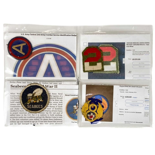 263 - USA - Second World War Military Patches (x18) A collection of second world war USA patches apparentl... 