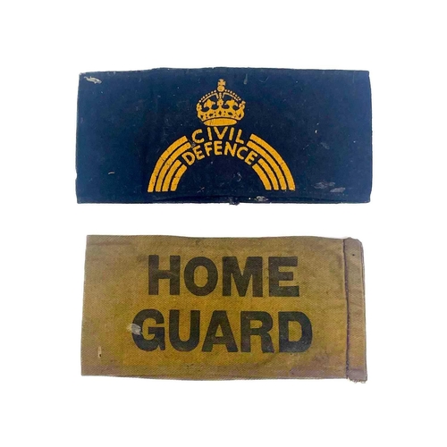 264 - World War 2 Home Guard and Civil Defence Armbands Comprising: 1: A 