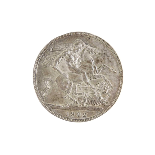 28 - GB 1902 Edward VII crown A circa EF grade 1902 silver nicely toned crown. Noted: minor scratch to fo... 