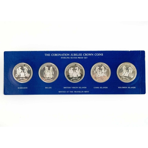 31 - Sterling Silver Proof Crown Sized British Commonwealth 1978 Silver Jubilee coins (x5) Comprising a c... 