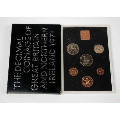 39 - GB decimal proof coin sets plus various GB silver coinage including hammered coin Comprising: 1: A t... 