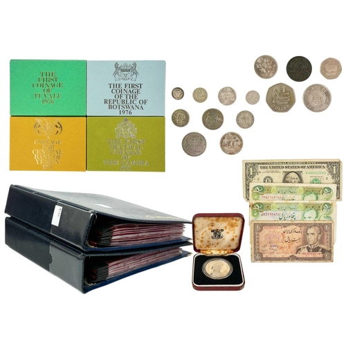 40 - World proof and other coinage including silver and bank notes Comprising: 1: Royal Mint proof 1970's... 