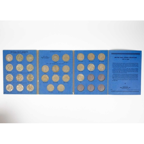 43 - GB pre 1920 and pre 1947 silver and later coin collections in four Whitman Folders Comprising: 1: Ha... 