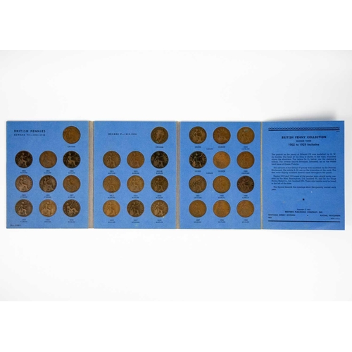 45 - GB pre-decimal farthings to three pence brass coins in nine Whitman Folders Comprising: 1: Brass 3d:... 