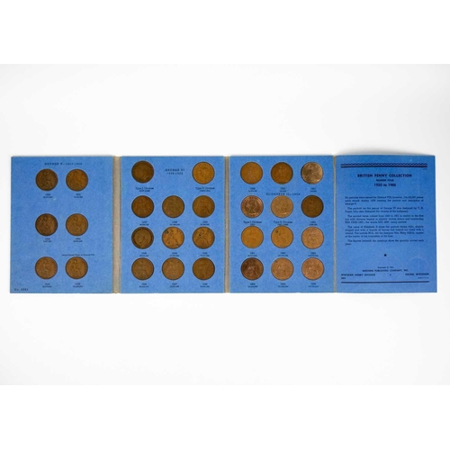 45 - GB pre-decimal farthings to three pence brass coins in nine Whitman Folders Comprising: 1: Brass 3d:... 