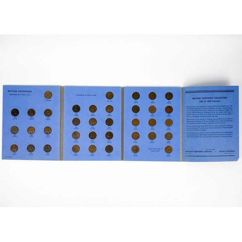 45 - GB pre-decimal farthings to three pence brass coins in nine Whitman Folders Comprising: 1: Brass 3d:... 