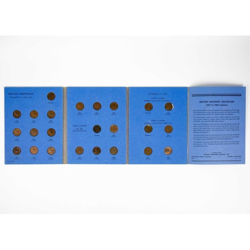 45 - GB pre-decimal farthings to three pence brass coins in nine Whitman Folders Comprising: 1: Brass 3d:... 