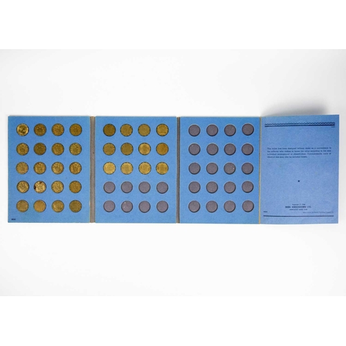 45 - GB pre-decimal farthings to three pence brass coins in nine Whitman Folders Comprising: 1: Brass 3d:... 