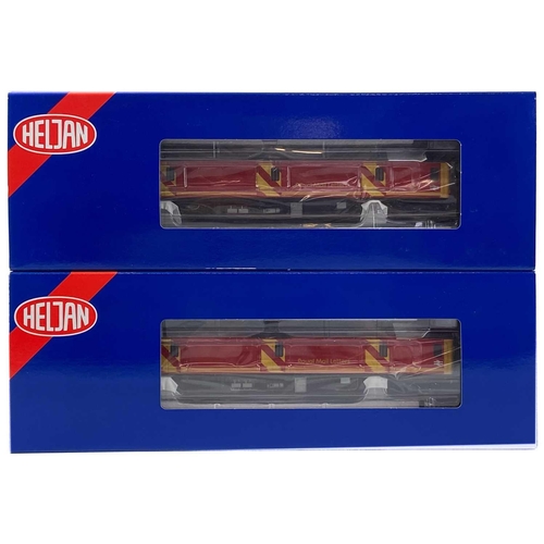 534 - Heljan Class 128 later livery Royal Mail letters vans (x2) Comprising two red and yellow era parcels... 