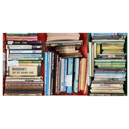 608 - Railway books - various subjects - 103 in total Comprising: 1: Green plastic tray containing 46 vari... 