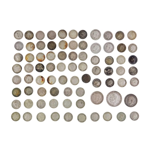 61 - GB pre 1947 and pre 1920 silver 3d and other coins (total 141 coins) Comprising: 1: Pre 1947 silver ... 