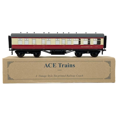 620 - O Gauge Ace Trains BR Crimson & Cream C5 RES boxed coach Comprising Restaurant / Kitchen car No. E 3... 