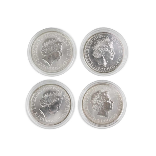 65 - GB proof silver 1 ounce Britannia Coins (x4) Comprising: encapsulated 1998, 1999, 2000, 2001 proof s... 