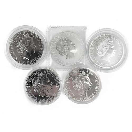 67 - GB proof silver 1 ounce Britannia coins (x5) Comprising: 2006, 2007, 2008, 2009, 2010 proof silver 1... 