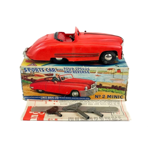 700 - Boxed Minic No.2 Sports Car A red plastic / metal sports car with four speeds and reverse, complete ... 