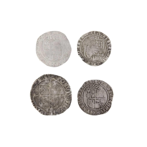 97 - Elizabeth I and James I hammered coins x 4 Lot comprises a very worn Elizabeth I shilling. 1604, 160... 