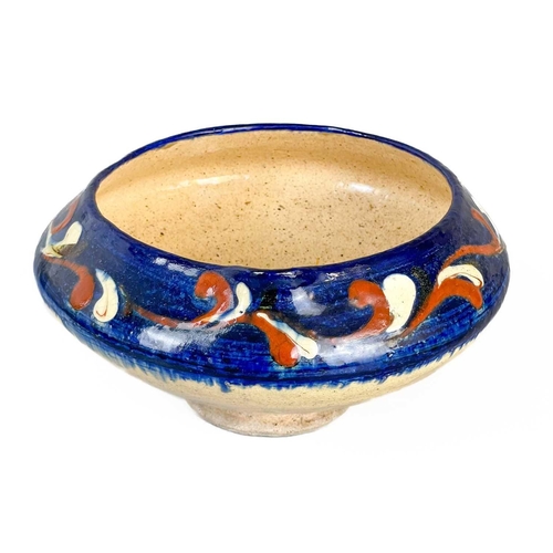 126 - Bernard LEACH (1887-1979) An early, circa 1923, footed bowl with turned-in rim and lip, cream crackl... 