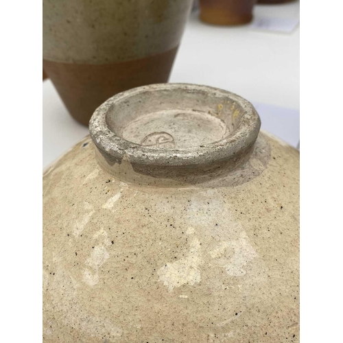126 - Bernard LEACH (1887-1979) An early, circa 1923, footed bowl with turned-in rim and lip, cream crackl... 