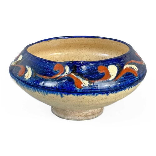 126 - Bernard LEACH (1887-1979) An early, circa 1923, footed bowl with turned-in rim and lip, cream crackl... 