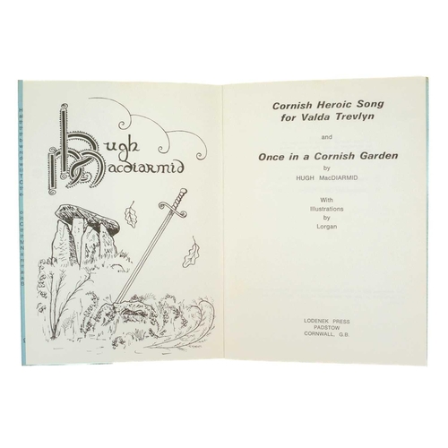 123 - MacDIARMID, Hugh. 'Cornish Herioc Song and Once in a Cornish Garden,' Illustrations by Lorgan, picto... 