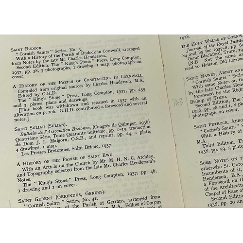 13 - DOBLE, G.H. 'A Memoir and a Bibliography,' By R. M.Catling and J. P. Rogers, original cloth with emb... 