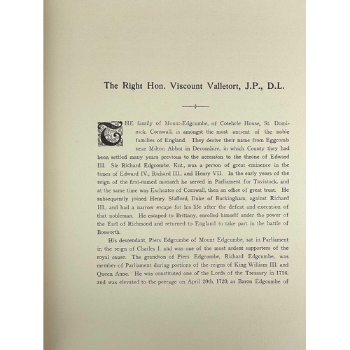 142 - GASKELL, Ernest 'Leaders of Cornwall. Social and Political,' Half red morocco, cloth boards with gil... 