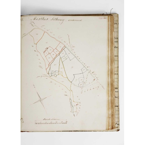 148 - (Important Cornish manuscript) 'Plans of the whole Parish of Sithney, in Cornwall. 1824' MS survey o... 