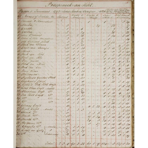 148 - (Important Cornish manuscript) 'Plans of the whole Parish of Sithney, in Cornwall. 1824' MS survey o... 