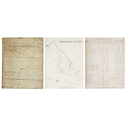 148 - (Important Cornish manuscript) 'Plans of the whole Parish of Sithney, in Cornwall. 1824' MS survey o... 