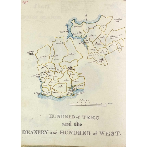 148 - (Important Cornish manuscript) 'Plans of the whole Parish of Sithney, in Cornwall. 1824' MS survey o... 